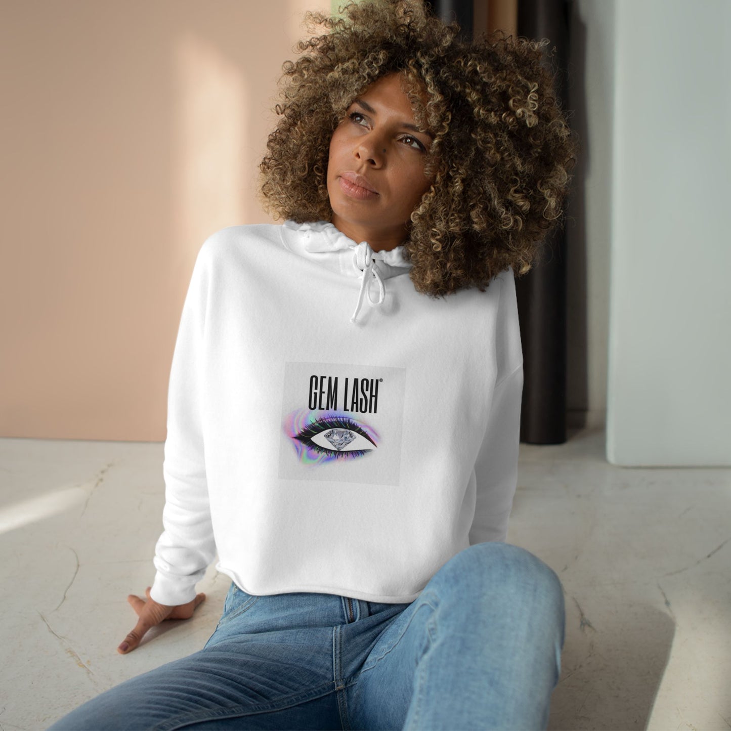 Gem Lash Crop Hoodie - Stylish & Trendy Sweatshirt for Beauty Lovers