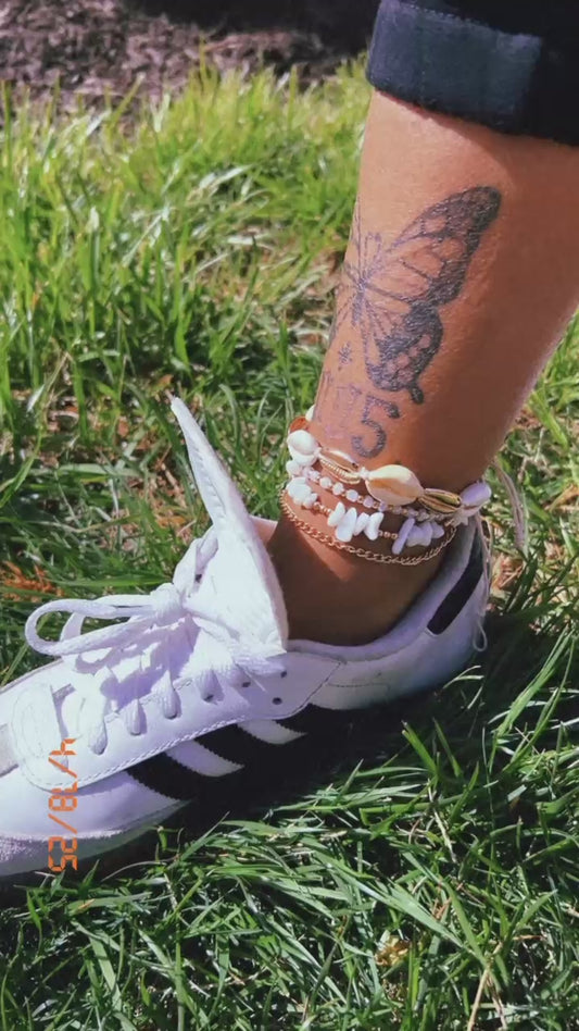 Cowrie shell anklet