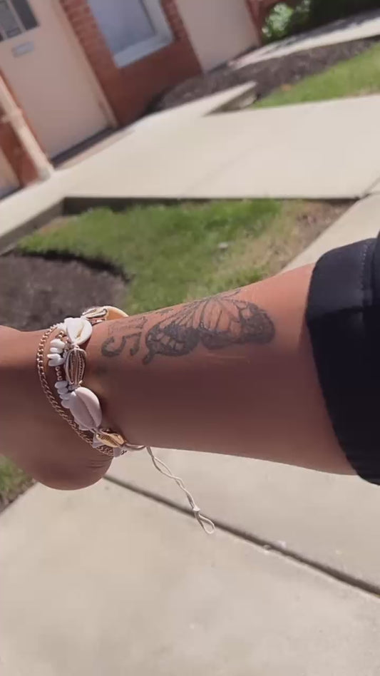 Cowrie shell anklet