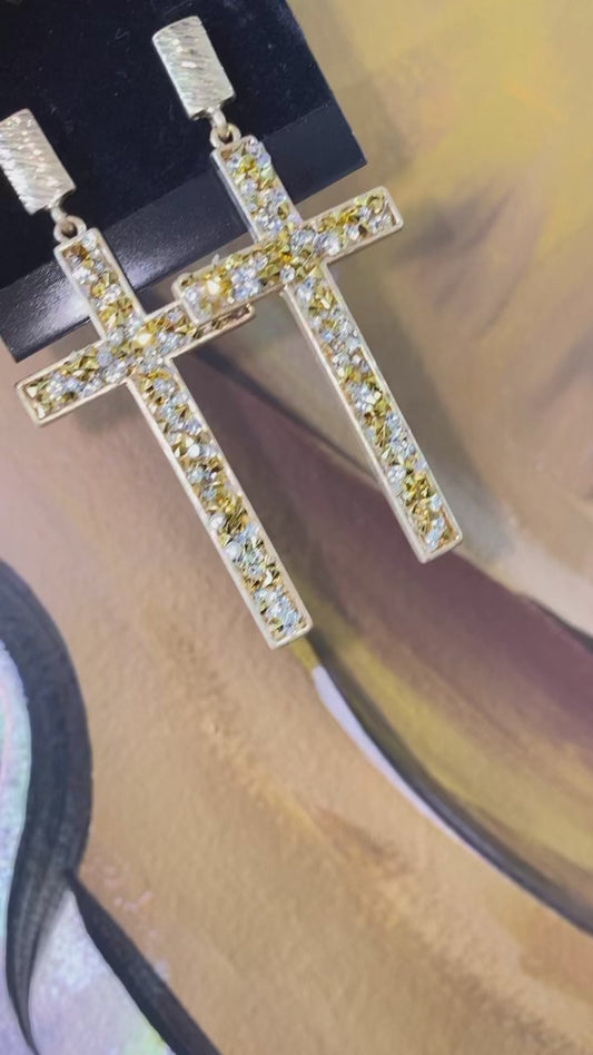 “Blended” Cross Earrings